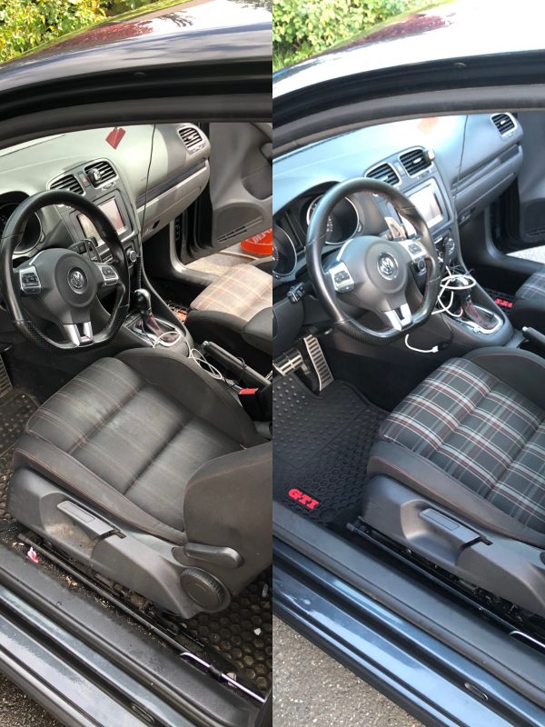 Professional seat extraction on VW GTI, Interior detailing by Baker's